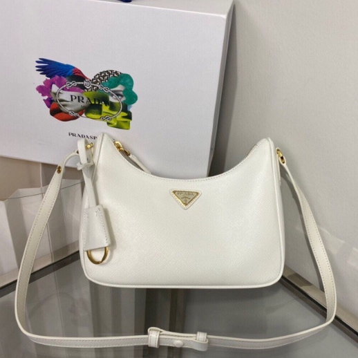 Prada-Hobo Patterned Cowhide Armpit Bag