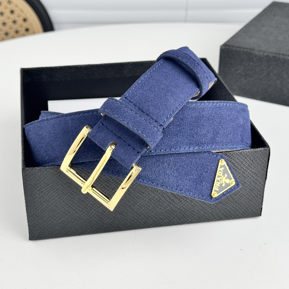 PRADA - Suede Leather Waist Belt