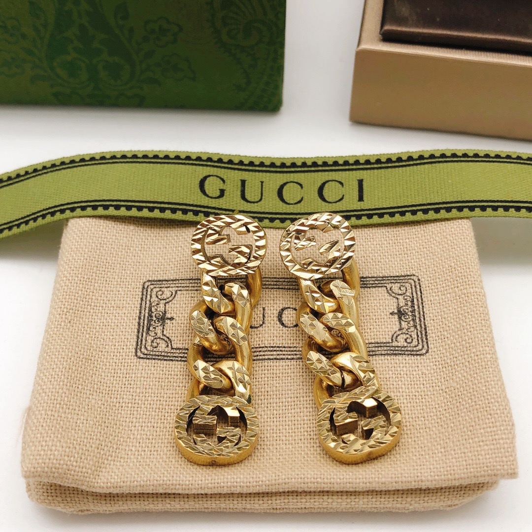 GUCCI-Chain carving tassel earrings