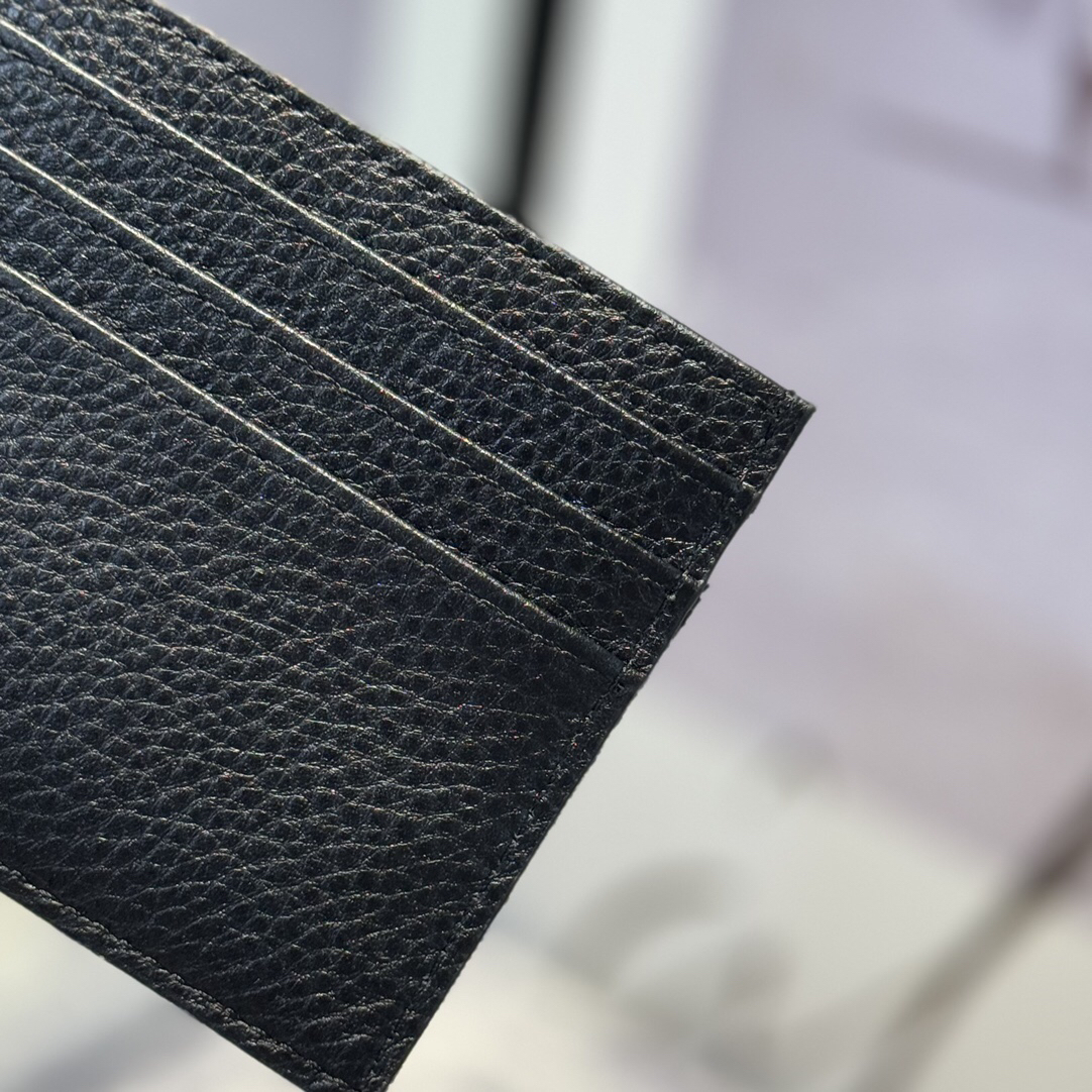 Dior-Black grain cowhide saddle clip