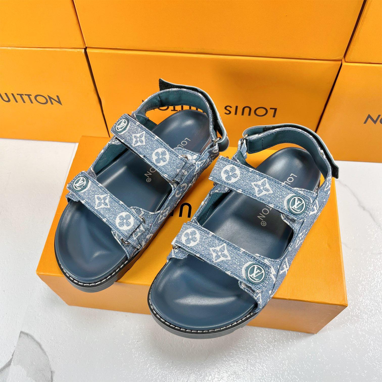 LV-Beach sandals, slippers, denim