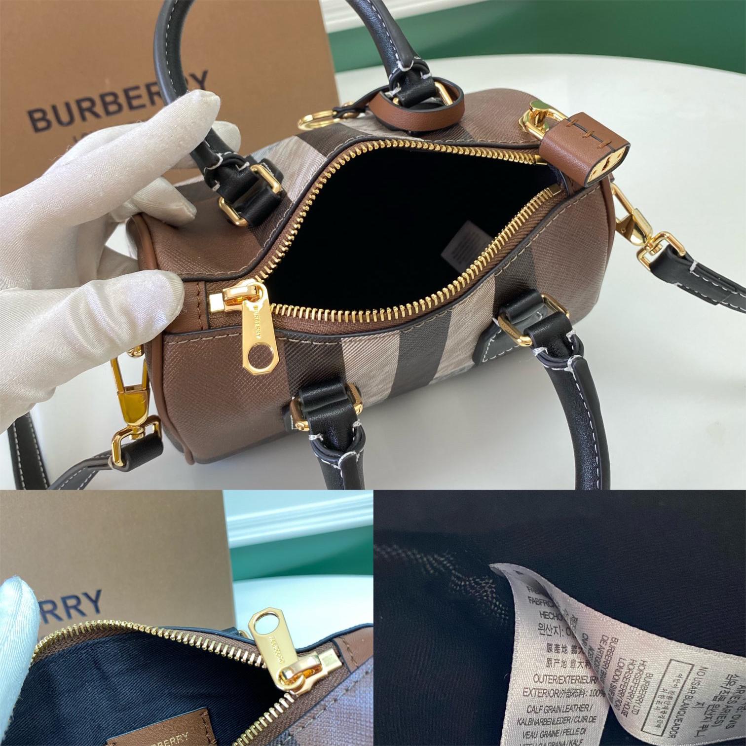 Burberry-Grid Boston Pillow Bag