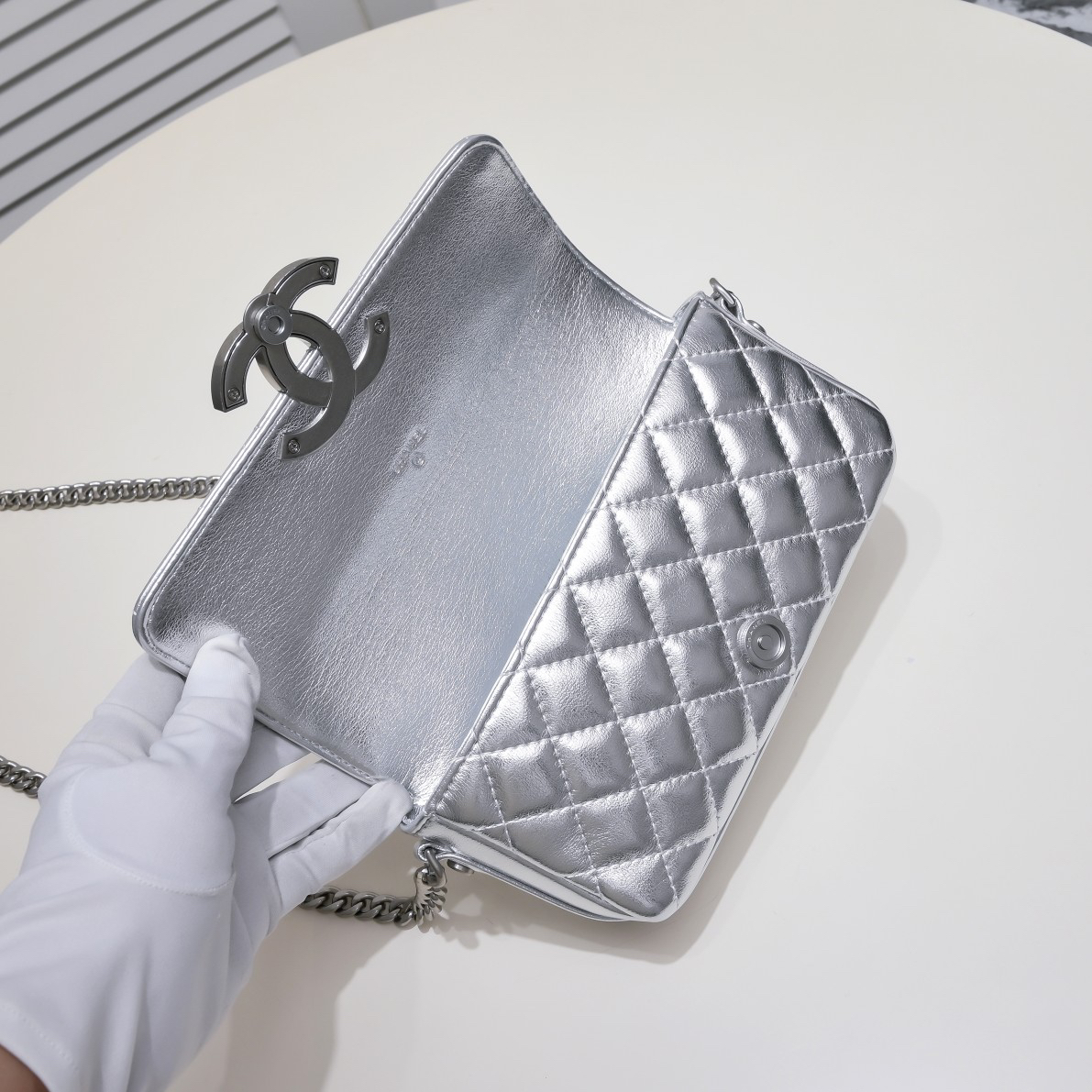 Chanel-Metallic Baguette Bag