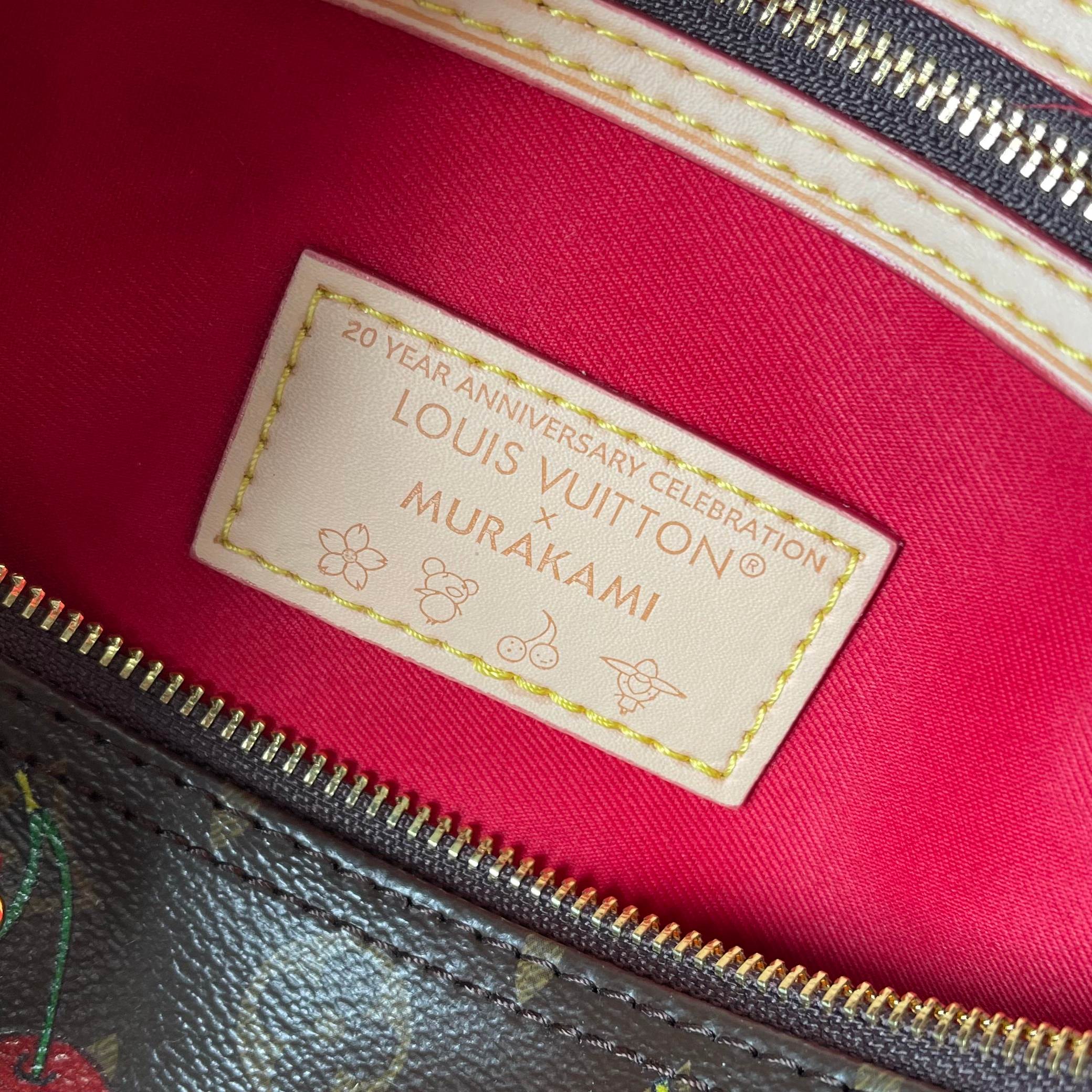 Louis Vuitton X Takashi Murakami Speedy Bag Cherry Brown Monogram Gold Hardware