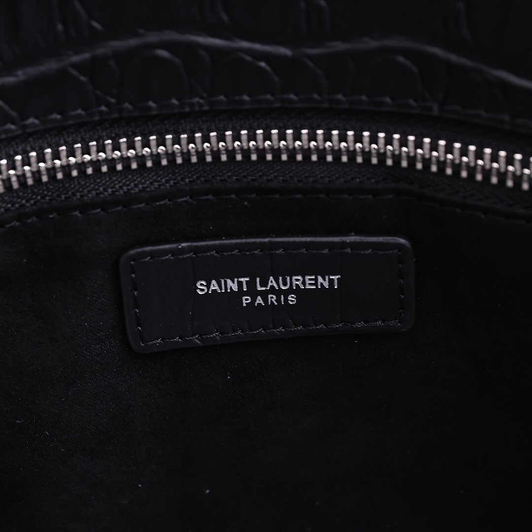 YSL-Crocodile patterned cowhide