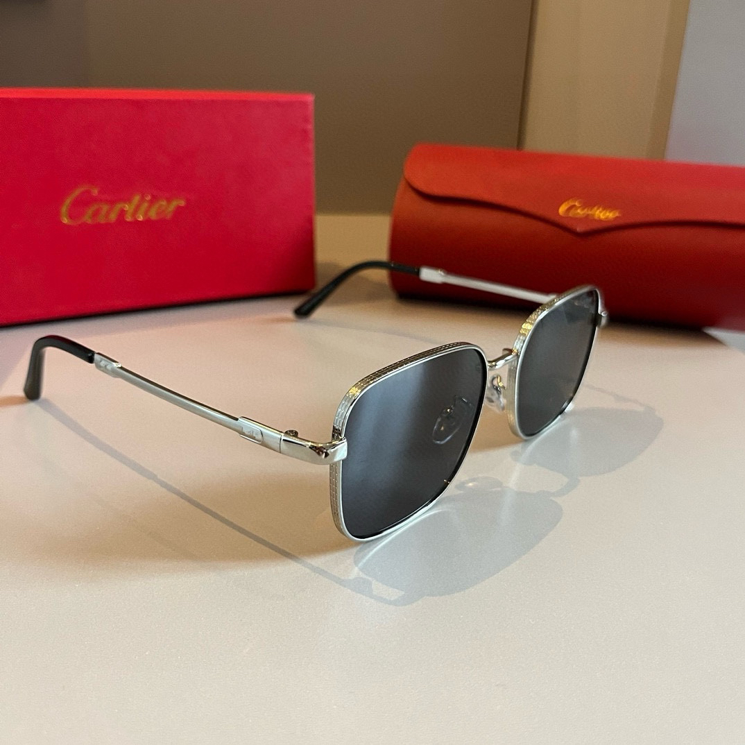 Cartier-round metal sunglasses
