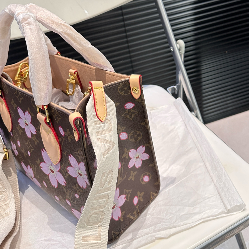 LV x Takashi Murakami OnTheGo PM Sakura Brown