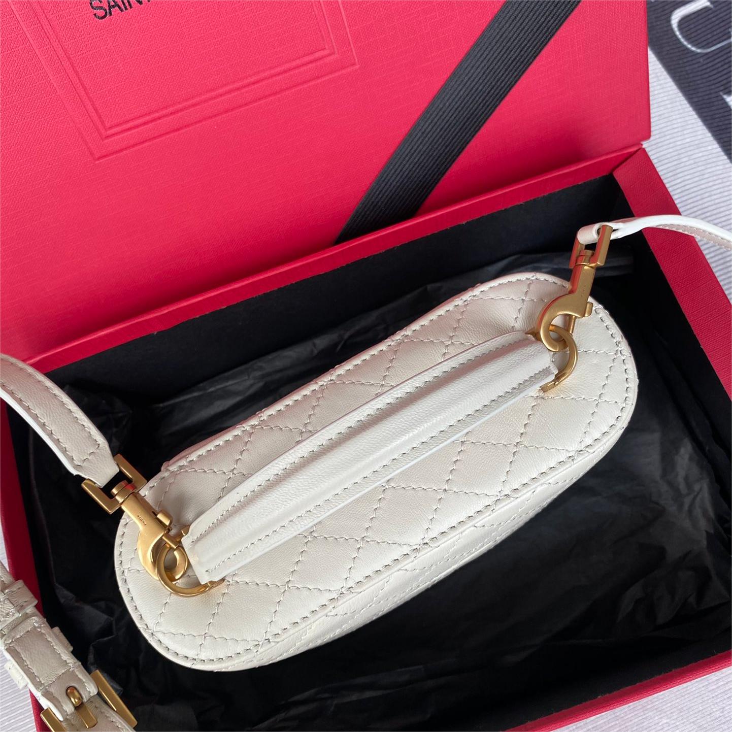 YSL-Sheepskin leather shoulder straps, hand-held bag, makeup bag