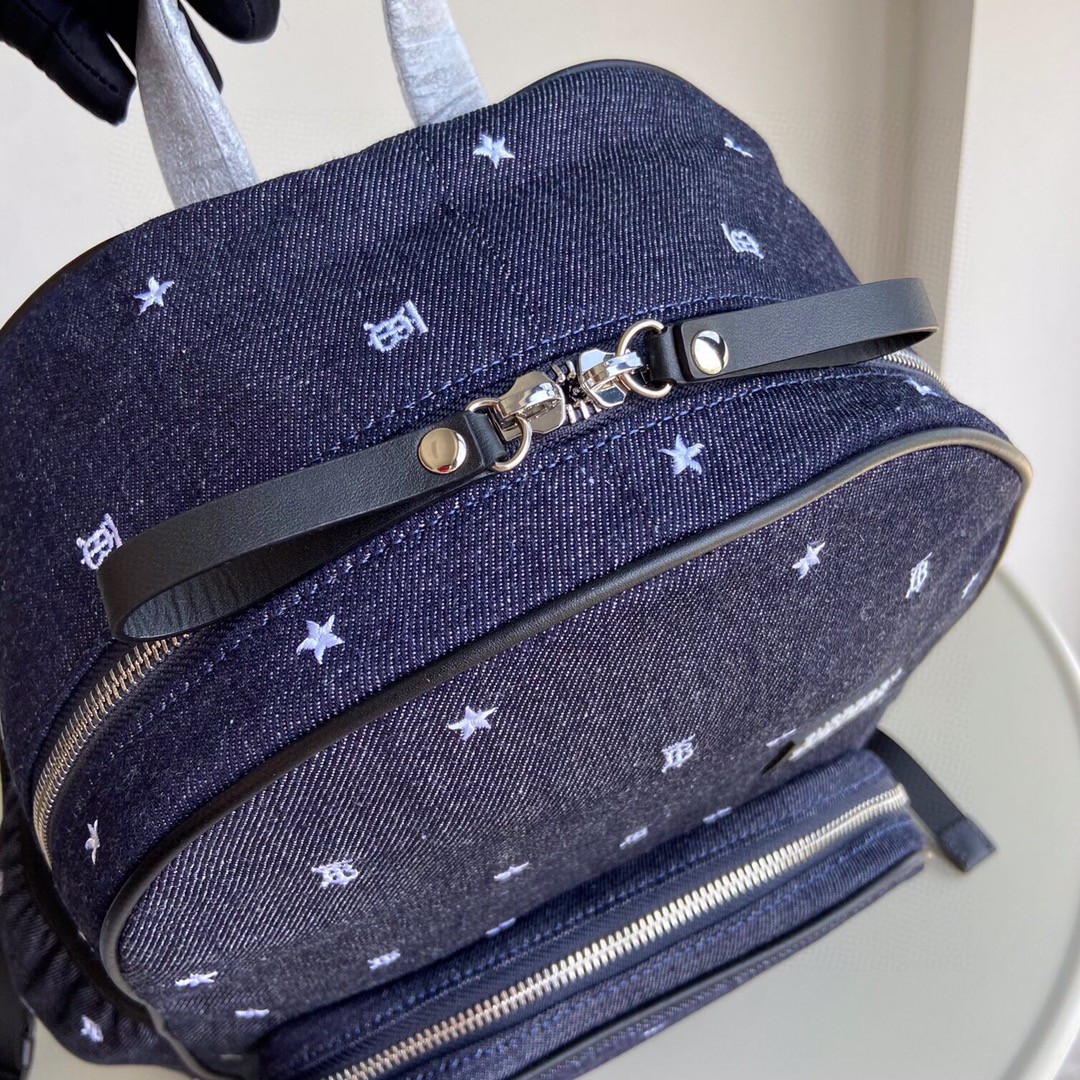 Burberry-Nylon embroidered backpack