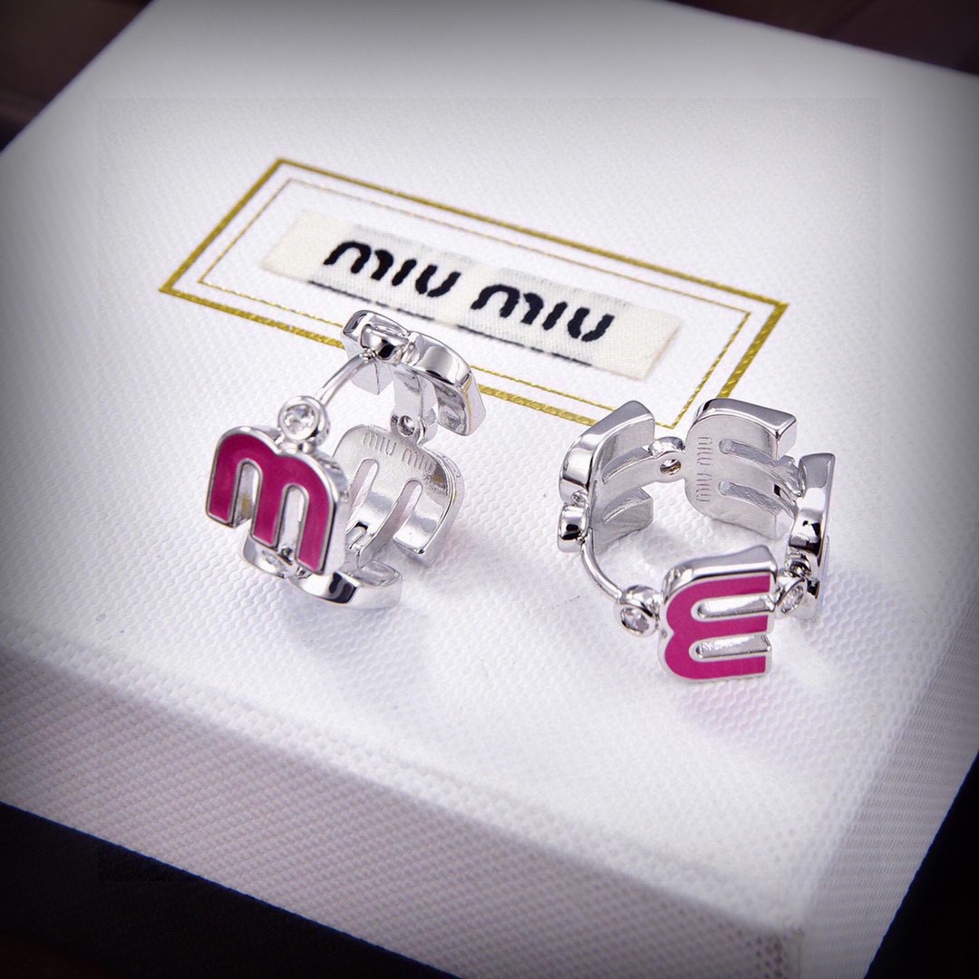 MIU MIU-Rainbow M letter earrings