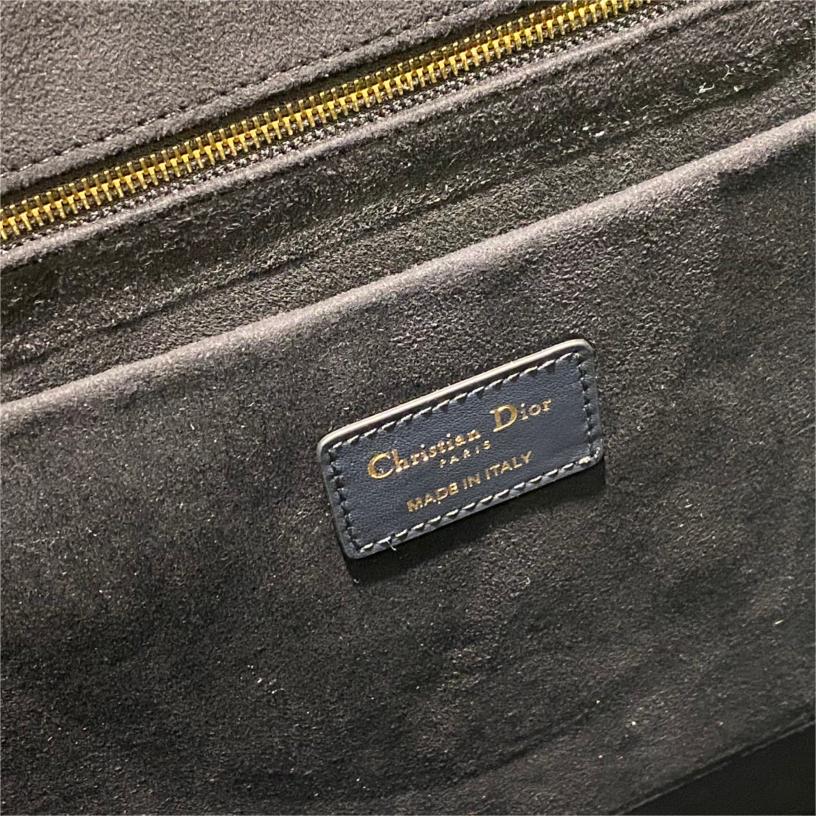 Dior-Oblique Printed Embroidered Large Tote Bag