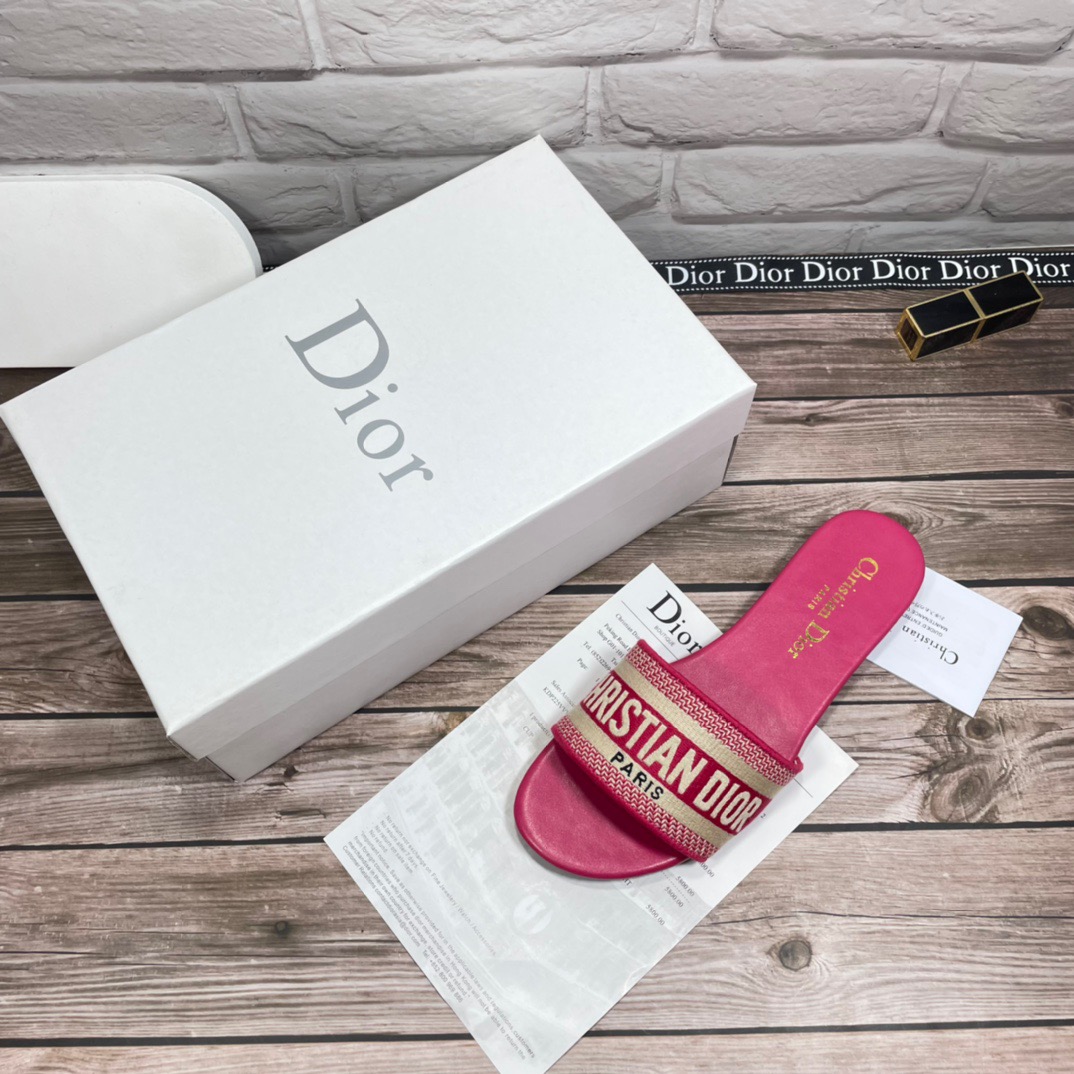 Dior-Embroidered flat sandals