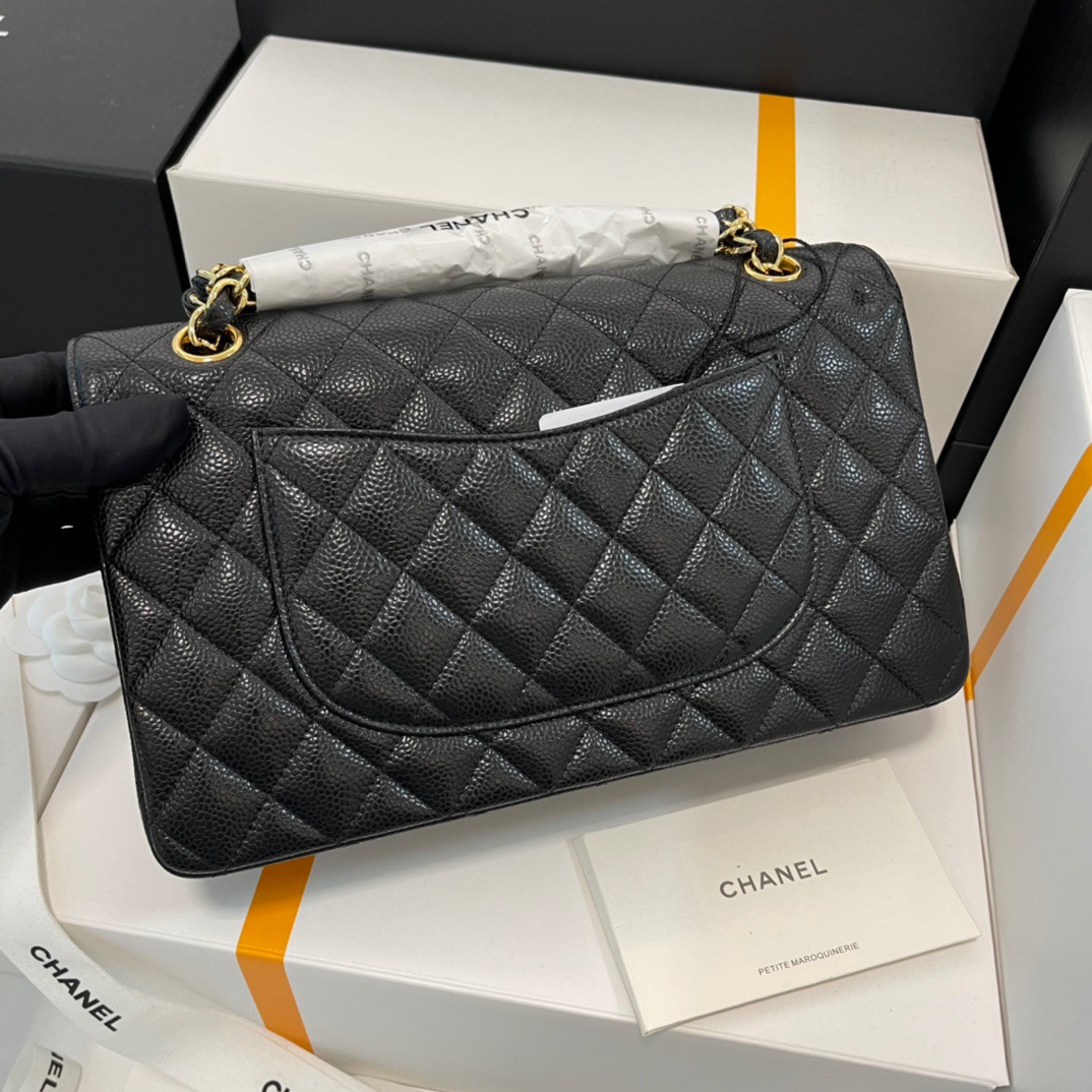 Chanel-Classic Caviar Leather Flip Bag