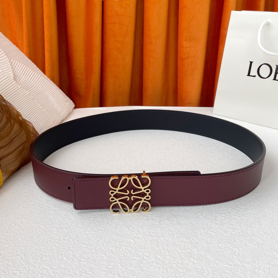 Loewe-Soft double-sided calf leather belt