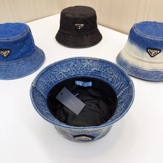 Prada-Classic Denim Fisherman Hat