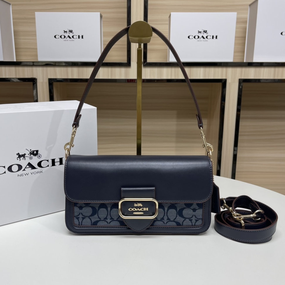 COACH - Morgan 27 Leather with Fabric Underarm Bag Handbag Shoulder Bag