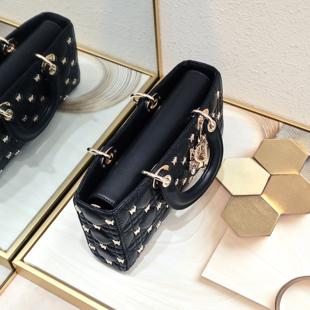 Dior-Butterfly Studded Toffee Bag