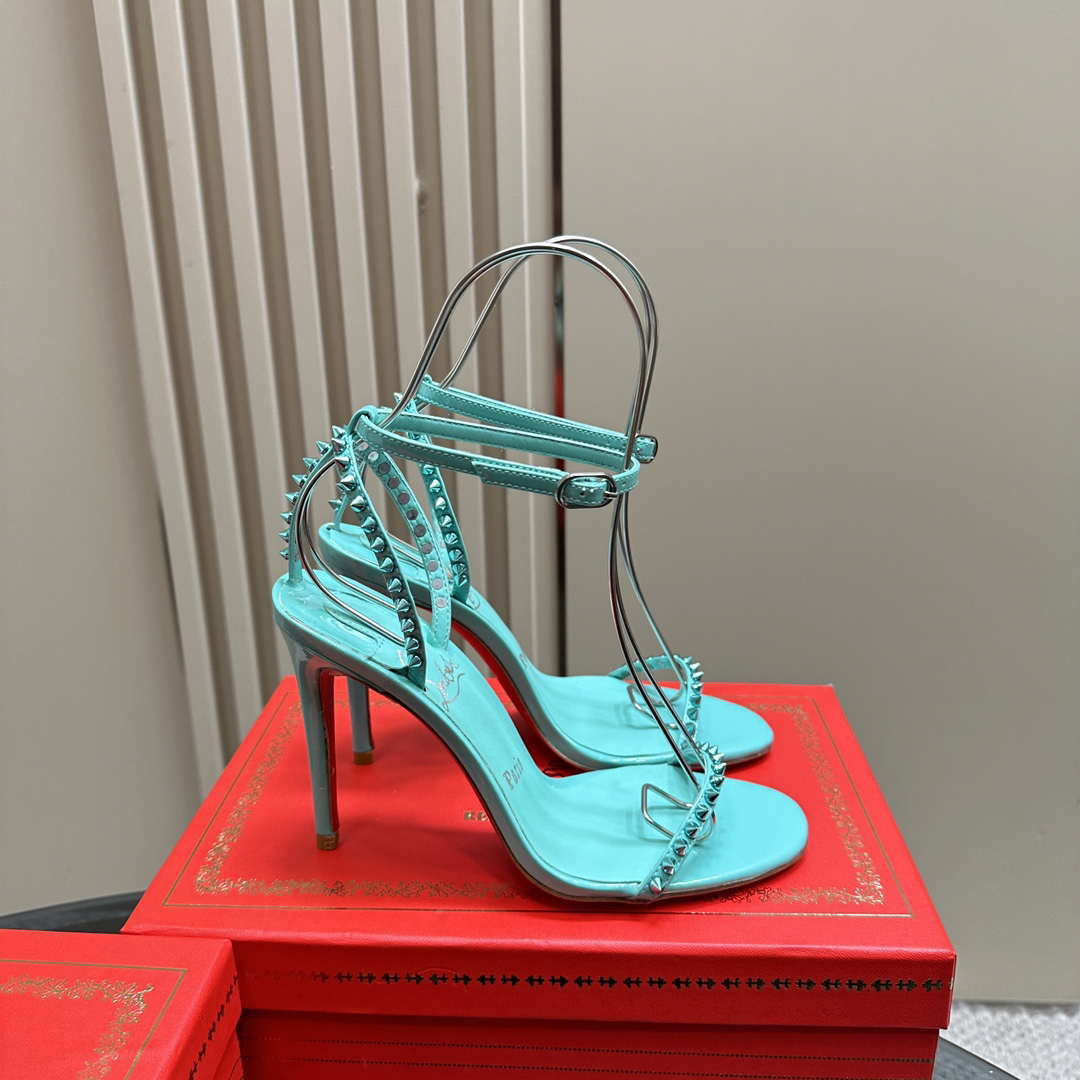 Christian Louboutin-Classic Willow Nail Green Peugeot High Heels