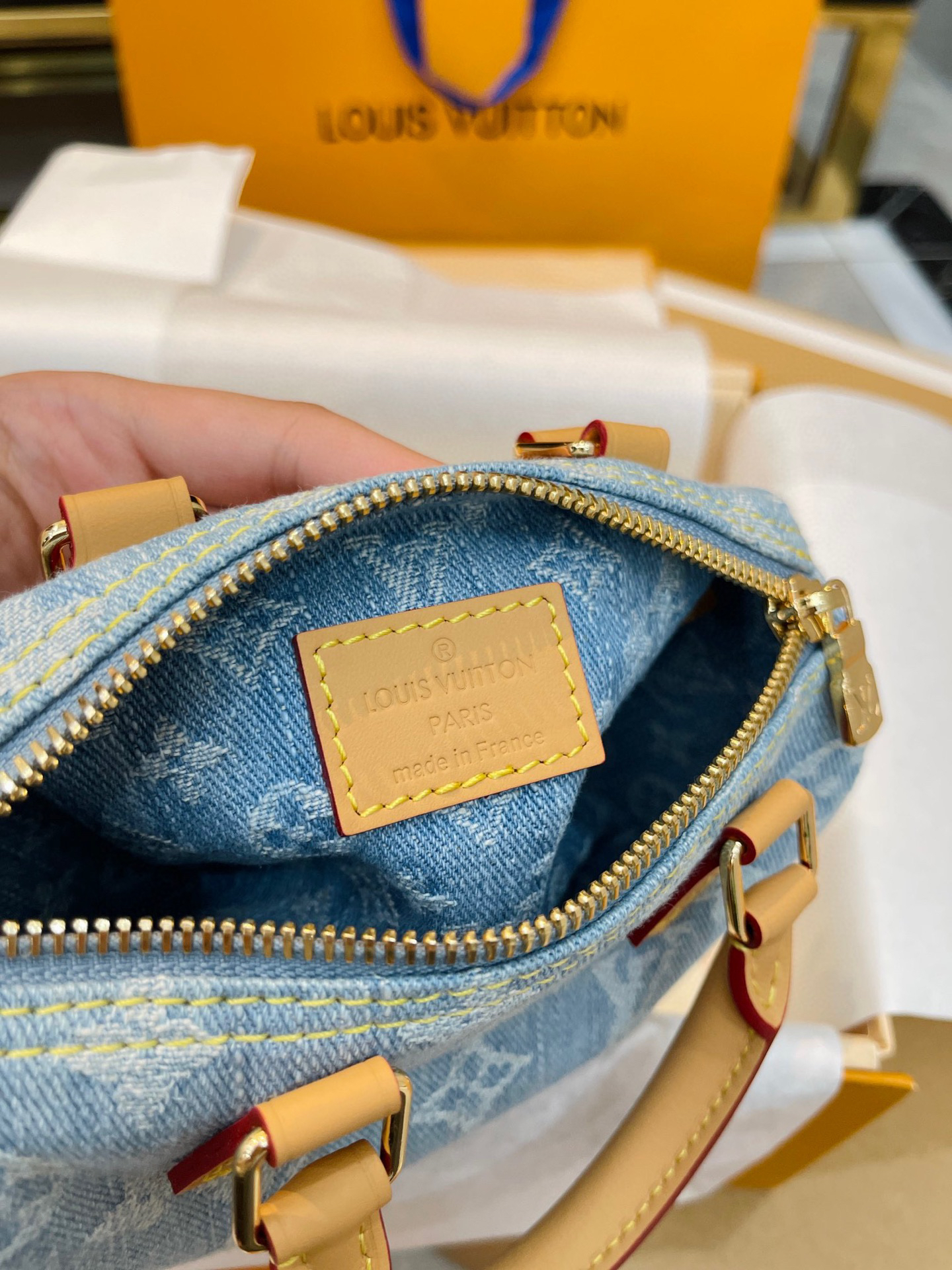 LOUIS VUITTON LV Nona Speedy Blue Hand Bag