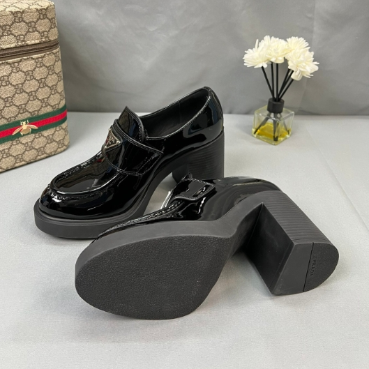 Prada-Classic Triangular Logo Loafers