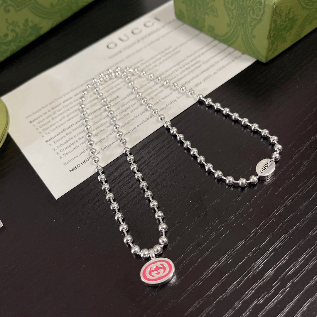 GUCCI-Interlocking bead chain necklace