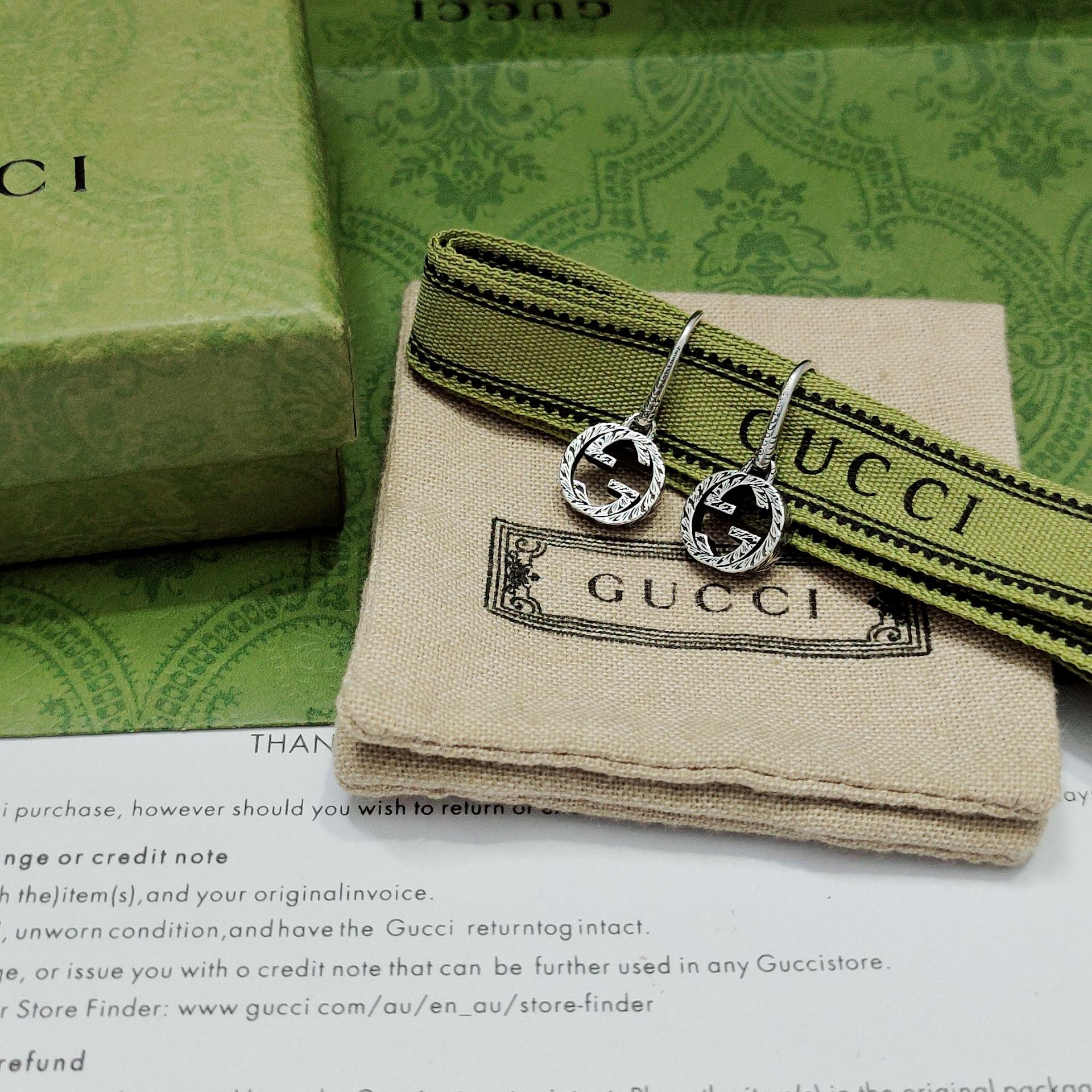 GUCCI-Interlocking retro pendant earrings