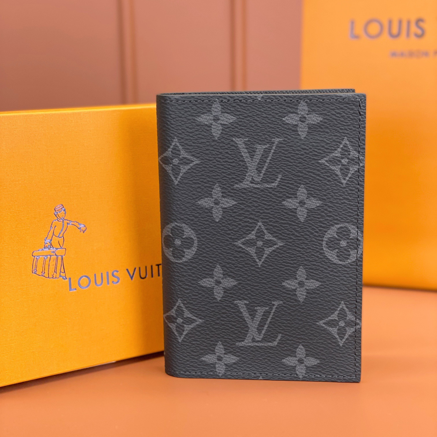 LV - Four Credit Card Slots Coated Canvas Passport Holder