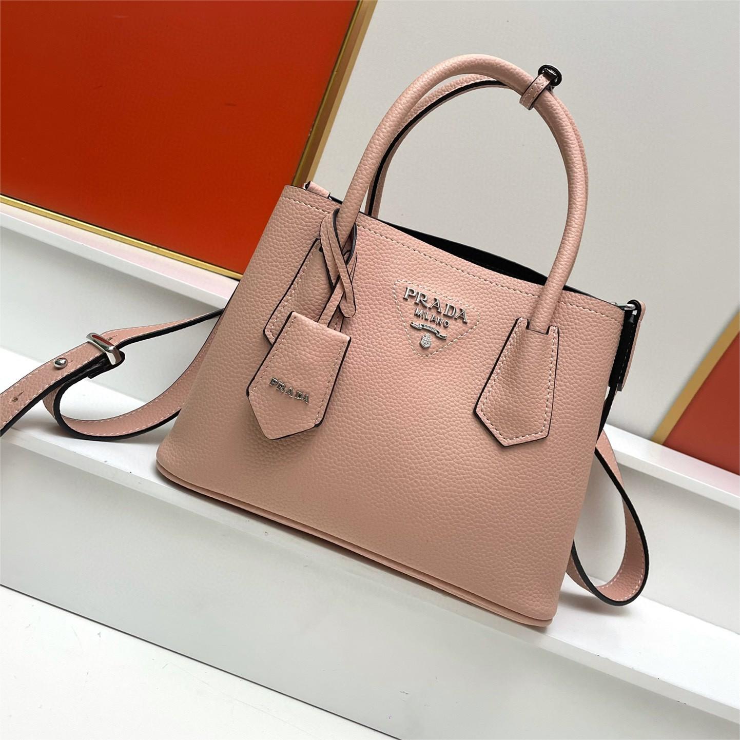 Prada-Litchi pattern double handbag