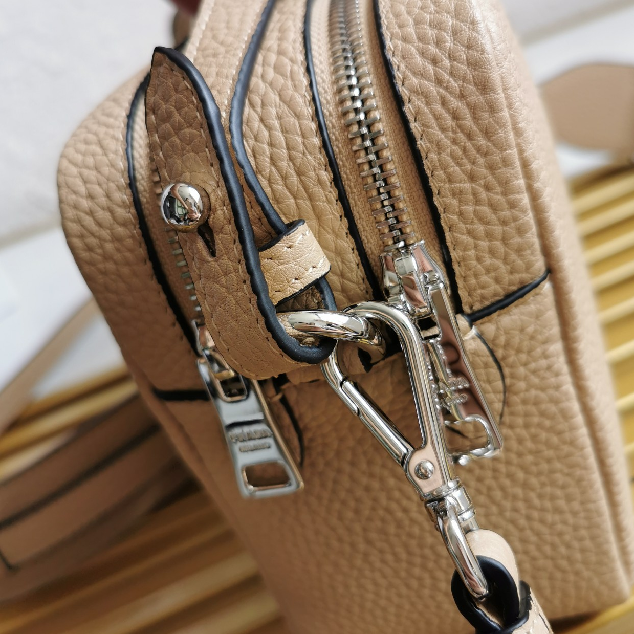 PRADA - Leather Camera Bag Shoulder Crossbody Bag