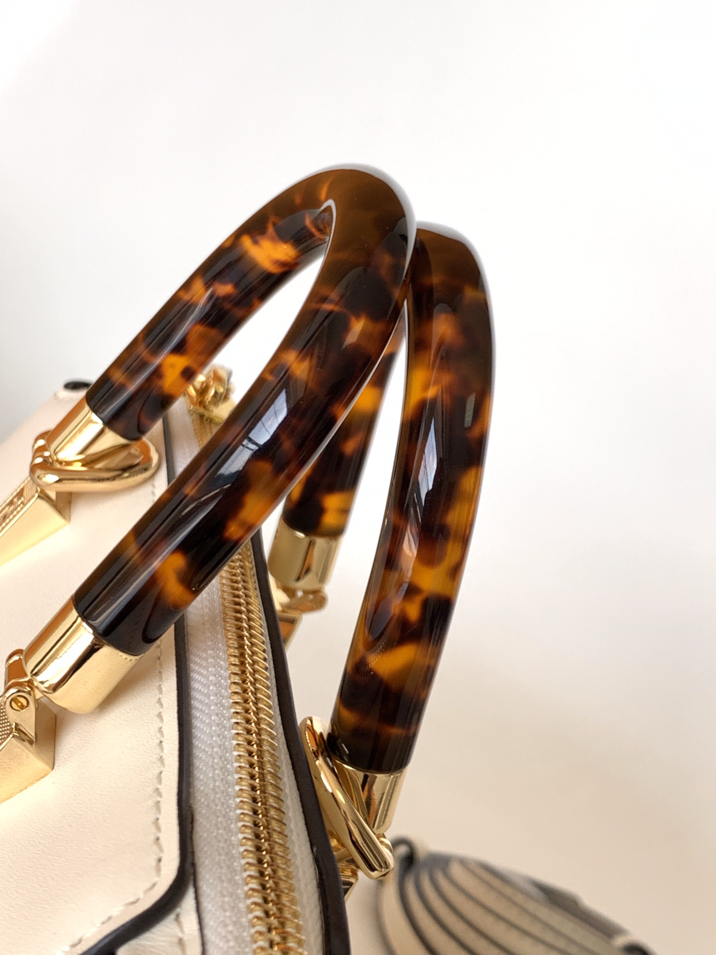 FENDI - By The Way Series Calfskin Boston Bag Shoulder Crossbody Handbag Mini Bag White