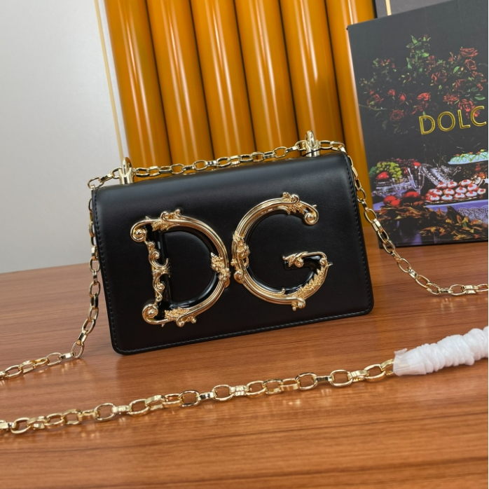 Dolce Gabbana-Real gold logo crossbody bag