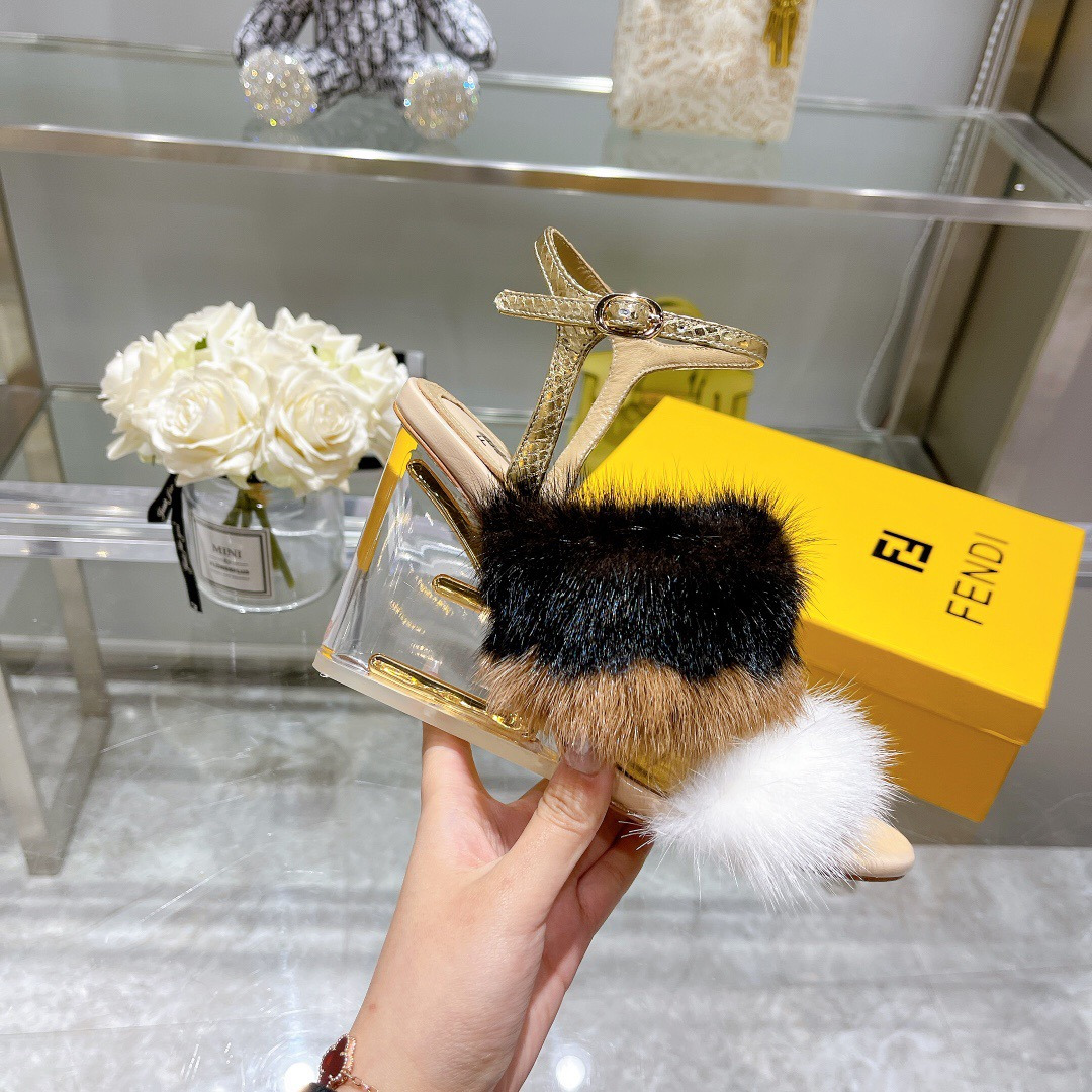 FENDI-Mink fur heels