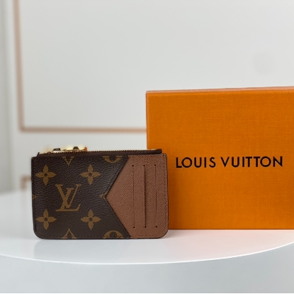 LV-Old Flower Brown Card Clip
