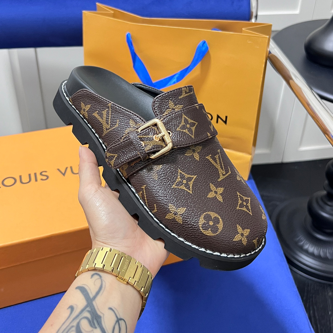 LV-wrap-around slippers