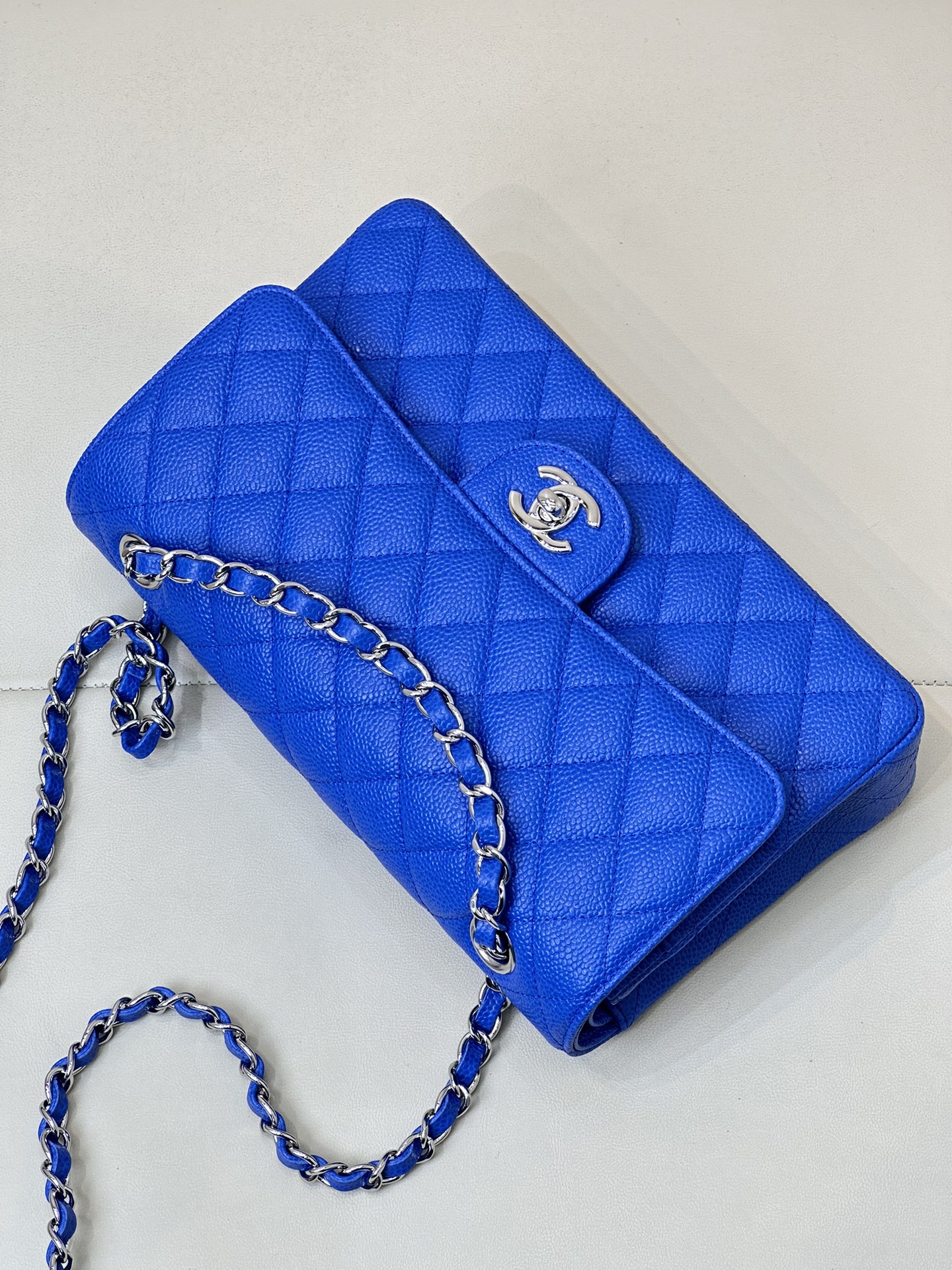 CHANEL - Classic Flap Medium Size Klein Blue Flap  Bag