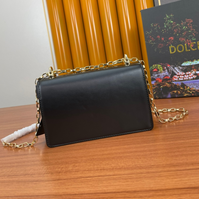 Dolce Gabbana-Real gold logo crossbody bag