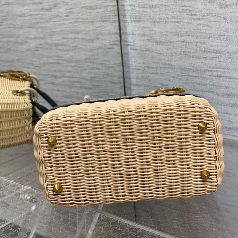 Dior-Wicker Willow bamboo woven large bag