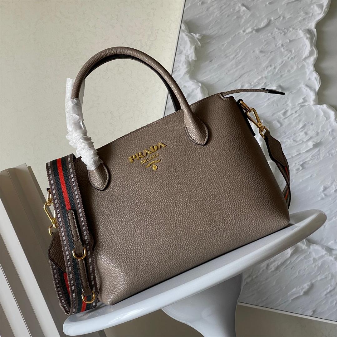 Prada-Calfskin leather double handle