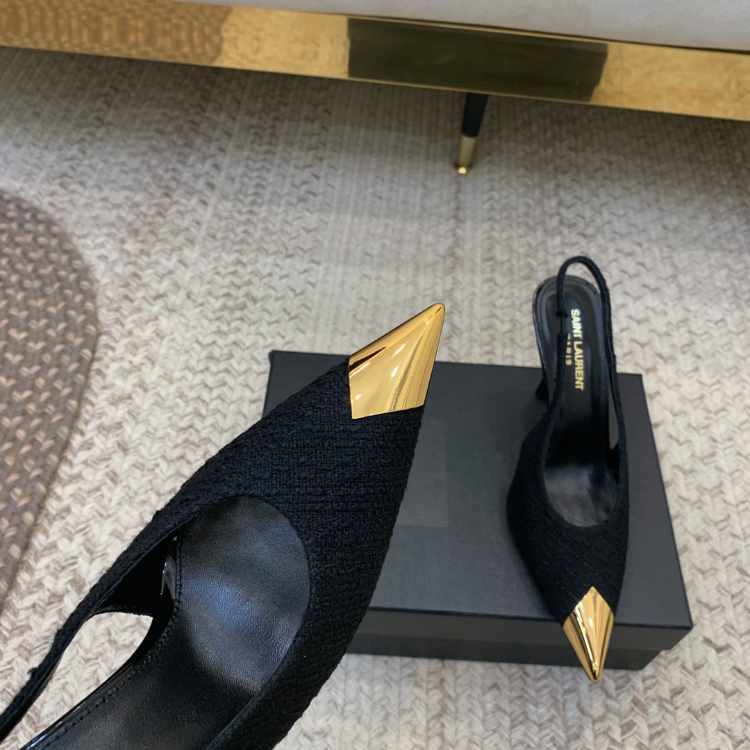 YSL-Metal pointed tip shoes