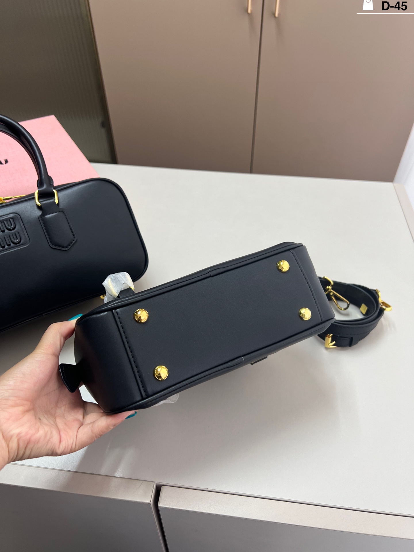 MIU MIU - Arcadie Leather Mini Shoulder Bag Black
