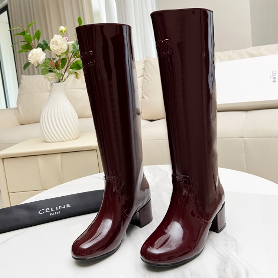 Celine-Autumn and Winter Coarse Heel Sleeve Boots