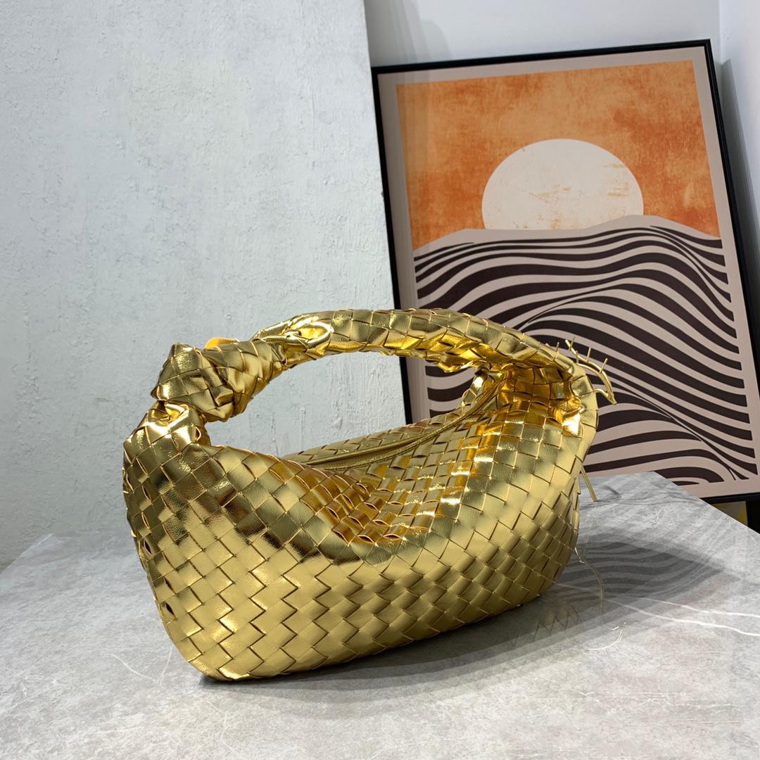 BV-Jodie Gold Woven Lambskin Bag
