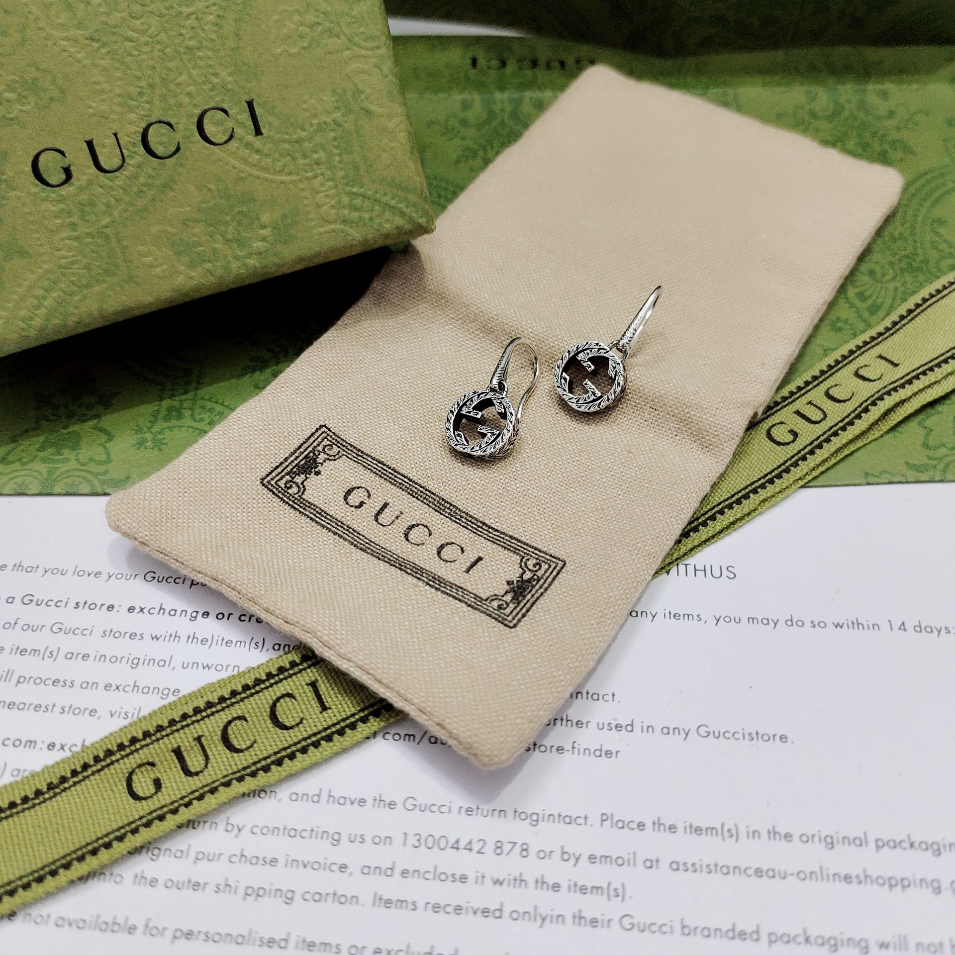 GUCCI-Interlocking retro pendant earrings
