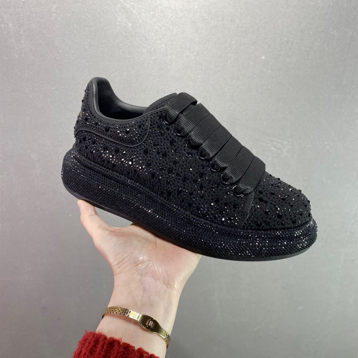 Alexander Mcqueen-pure black diamond sneakers