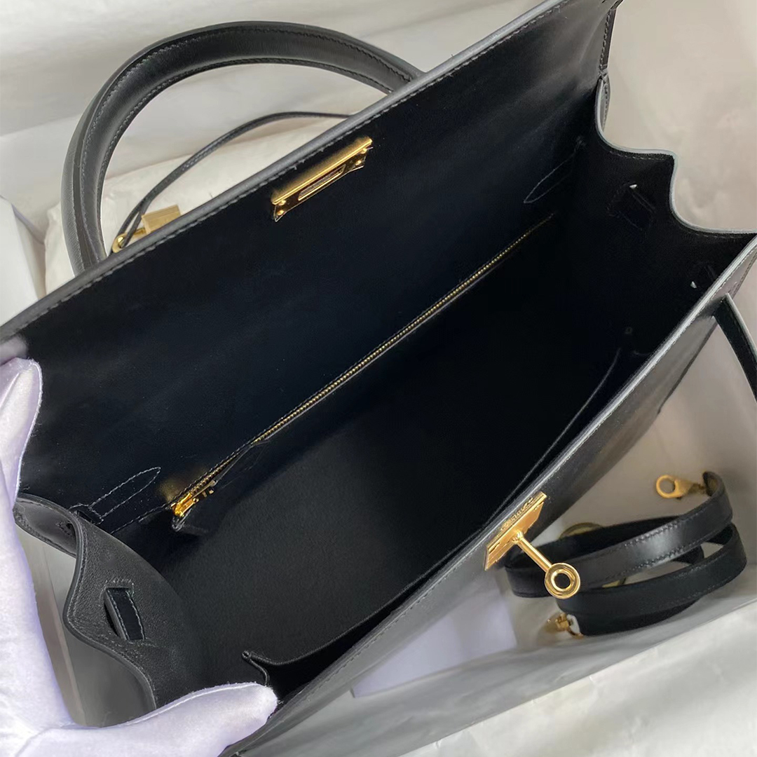 HERMÈS -Black Kelly 32CM bag