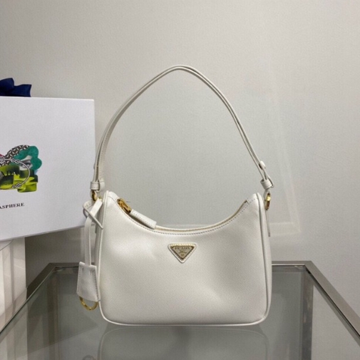 Prada-Hobo Patterned Cowhide Armpit Bag