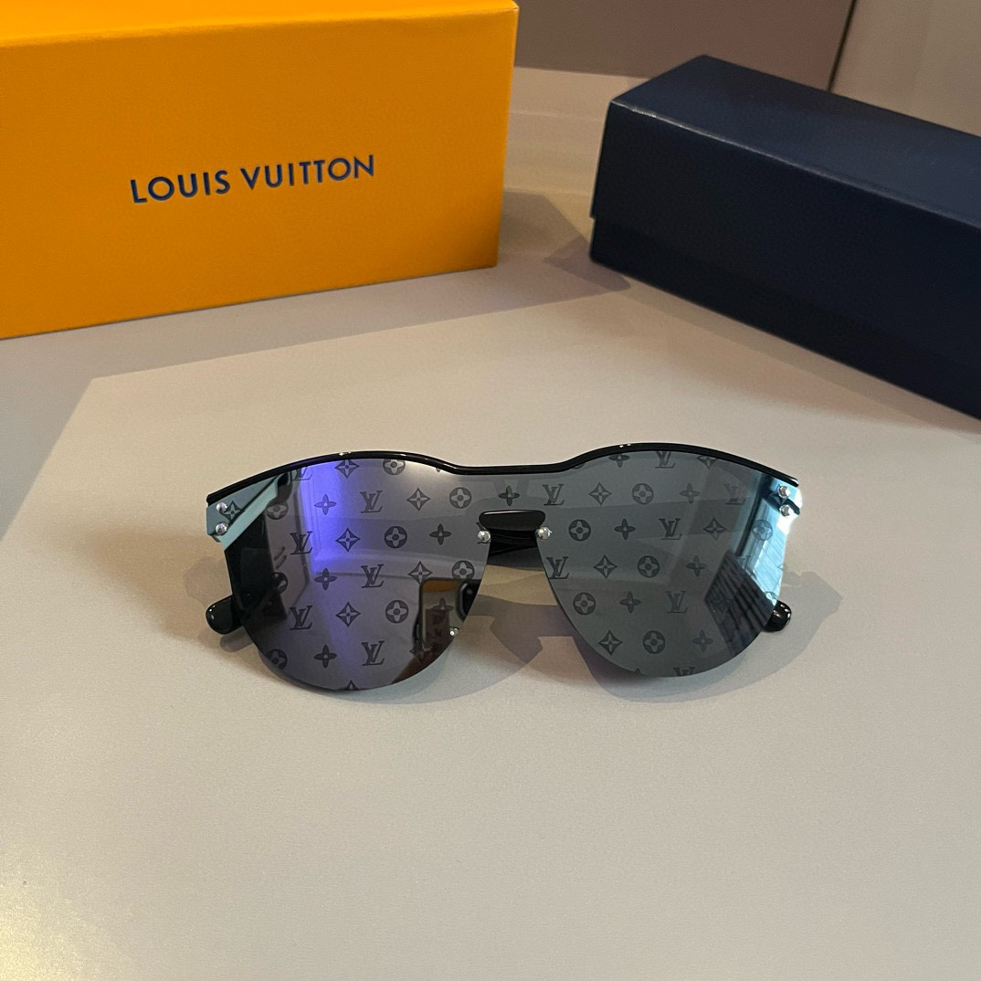 LV-Unisex small full printed round frame Sunglasses