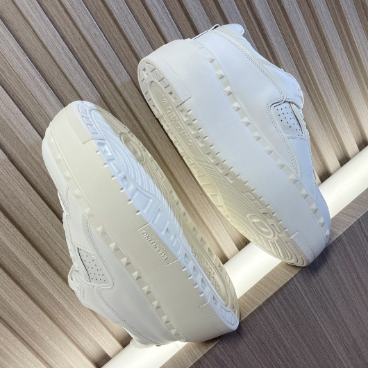 Valentino-Thick Soled White Shoes With Increased Height