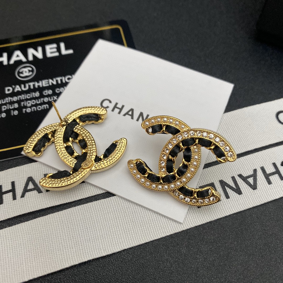 Chanel logo earrings