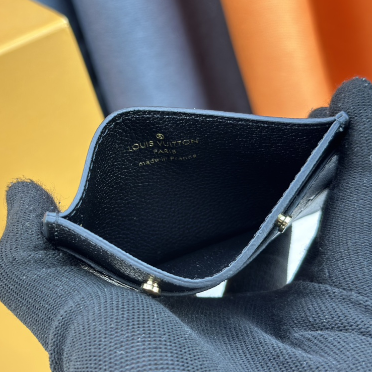 LV-Monogram Emreinte Leather Card Holder Wallet